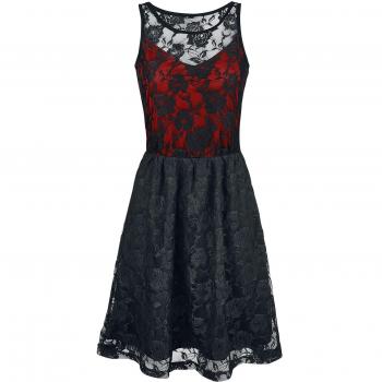 Gothicana by EMP Lady Jane Mujer Vestidos de Longitud Media Negro/Rojo 3XL
