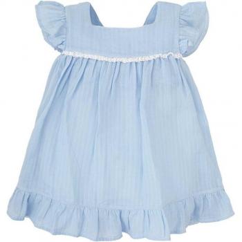 Vestido de bebé niña con volantes y lazada trasera en algodón liso