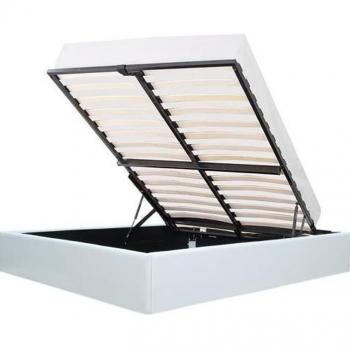 Cama canapé para adultos 160 x 200 cm imitación cuero blanco con somier incluido