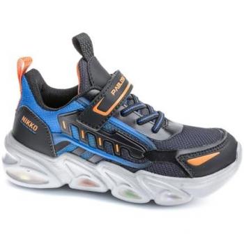 Pablosky Zapatillas de luces para niño con cierre adherente, modelo 978515 Nikko Black_blue (36), deportivas Pablosky