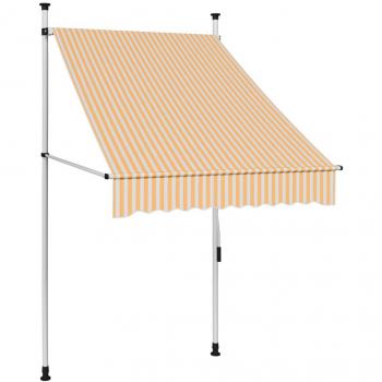 vidaXL Manual Retractable Awning 100 cm Orange and White Stripes
