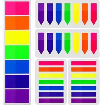 700 Piezas Notas Adhesivas Índices 3 Tamaños Etiquetas Grabable Marcador de Página Tiras de Resaltador de Texto, 7 Colores, 5 Set