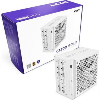 Fuente de Alimentación NZXT C1200 Gold 1200W ATX 3.1 Modular 80+ Gold Blanca