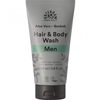 Urtekram Champú y Gel de Baño para Hombres BIO, 150 ml