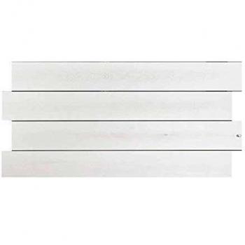 Decowood - Cabecero para Cama Dormitorio, Lamas Horizontales Asimétricas, Madera de Pino Decapado, Blanco - 160 x 80 cm