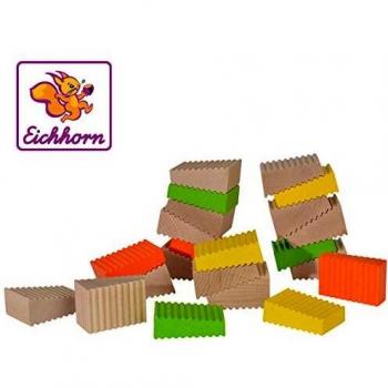 Eichhorn- Bloques Madera Extra Grandes con Formas, 22 Piezas 100024261 Juguete, Multicolor