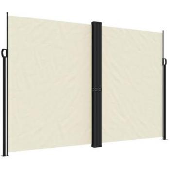Toldo lateral retráctil crema 220x1200 cm, pantalla de privacidad, sombrilla independiente, mosquitera para jardín, patio, balcón, terraza y porche