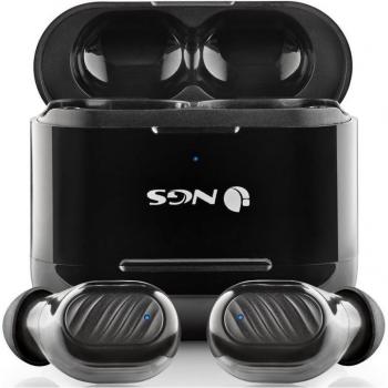 NGS Ártica Duo Auriculares Bluetooth con Estuche de Carga, Autonomía 5h, Negros