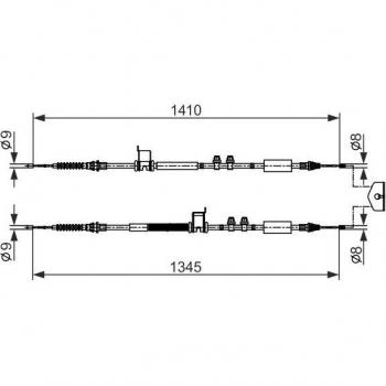 Cable de freno de mano BOSCH 1 987 482 560