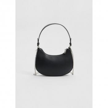 Stradivarius Black Half-Moon Shoulder Bag OS