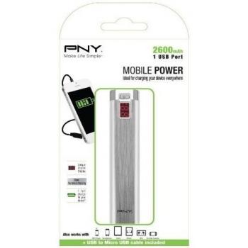 PNY P-B2600-1S02 - Batería externa, 2600 mAh