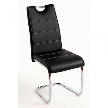 Silla Hallen Polipiel - Color Negro - Estilo Moderno - Ideal para Comedor