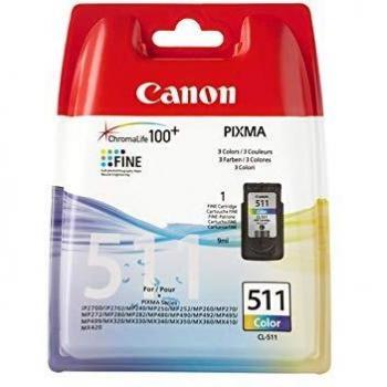 Cartucho de tinta a color Canon CL-511 para impresoras Pixma MP240, MP260, MP480