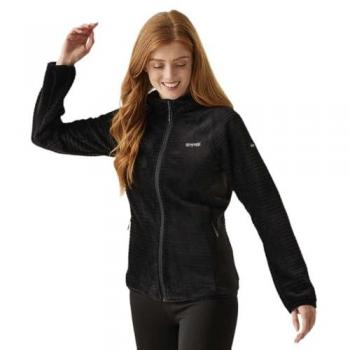 Regatta Women's Endra Full Zip Hooded Fleece Jacket - Black, Size 12