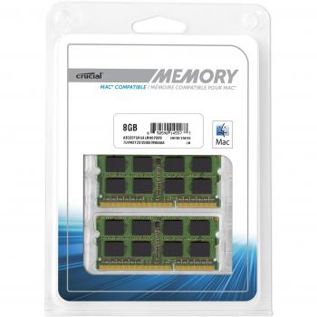 Crucial 8GB Kit (4GBx2) DDR3 1600 MT/s (PC3-12800) SODIMM 204-Pin Memory for Mac - CT2C4G3S160BMCEU