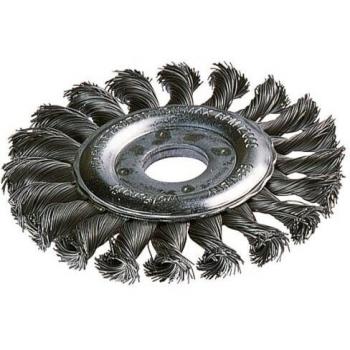 Disco de cepillo trenzado 115x15mm con orificio central de 22.2mm