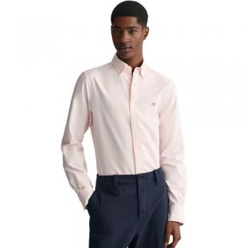 Camisa Oxford Slim Fit para Hombre Rosa - Casual, Fiesta, Algodón Sostenible, Manga Larga, Gant 2024