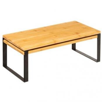 Set de 2 estantes de madera bambú 40x20x16cm