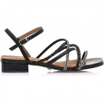 Sandalias planas Mariamare 68352 negro con tiras trenzadas