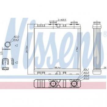 Intercambiador de calor NISSENS 73342 para calefacción interior