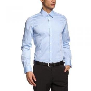 Venti - Camisa slim fit de manga larga para hombre, talla 43, color azul 100