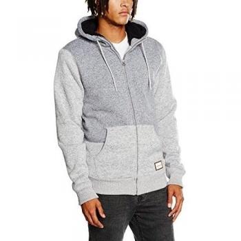 Quiksilver Keller Sherpa - Sudadera con capucha y cremallera para hombre, color Gris, talla S