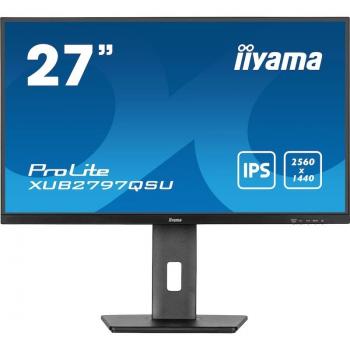 iiyama ProLite XUB2797QSU-B1 Monitor LED de 27 pulgadas, resolución QHD (2560 x 1440), panel IPS, tiempo de respuesta de 4 ms, brillo de 350 cd/m²,