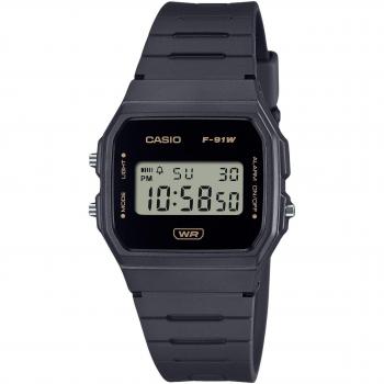 Casio POP Digital Gray & Black Bio-Based Resin Strap Quartz Unisex Watch F-91WB-8A