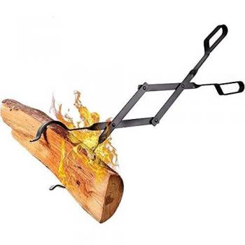 Amagabeli Fire Tongs 26” Long Heavy Duty Fireplace Log Tongs Indoor Fire Tools Log Grabber Cast Iron Fire Pits Accessories for Outdoor Stove Long Logs Tweezers Firewood Tongs Campfire Tongs