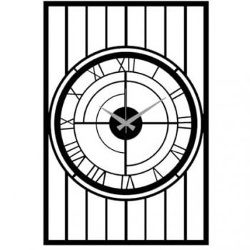 Reloj de Pared Geométrico 59 - Metal Negro - 50x0,15x74 cm