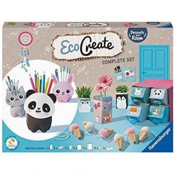 Juego de Manualidades Ravensburger EcoCreate Maxi - Juego de manualidades ecológico, incluye materiales reciclables, fomenta la creatividad y la educación artística en niños, adecuado para edades a partir de 4 años, fácil de usar y seguro