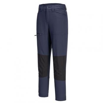Pantalón de Trabajo Ecológico para Mujer WX2 Stretch Portwest, Ajustable y Elástico, Color Azul Marino