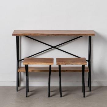 Recibidor BB Home 107 x 36 x 77 cm Natural Metal Madera (3 Unidades)