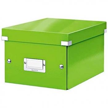 Caja de Almacenamiento Click & Store Leitz A5 Verde con Etiqueta, 21,6 x 16 x 28,2 cm