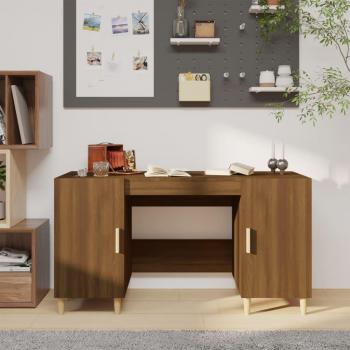 Escritorio de madera contrachapada roble Marrón 140x50x75 cm