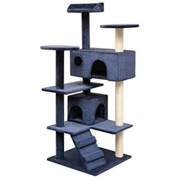 vidaXL Rascador para Gatos Poste rascador de sisal 125 cm Azul Oscuro