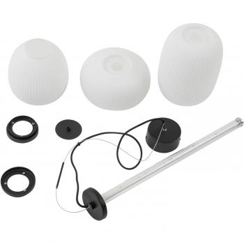 Lámpara colgante LED Lucande Lucya, 3 luces, cristal blanco, 64,5 cm