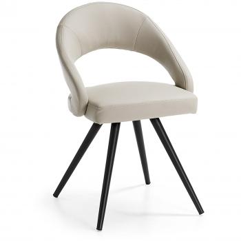 Kave Home Silla Vanity2, negro y beige