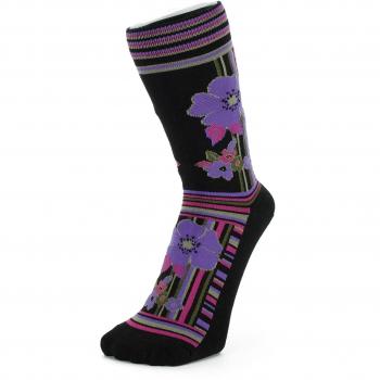 Patrón negro con púrpura floral calcetines