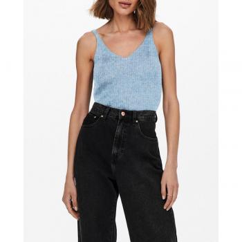 Top de punto Only Lina celeste sin mangas para mujer