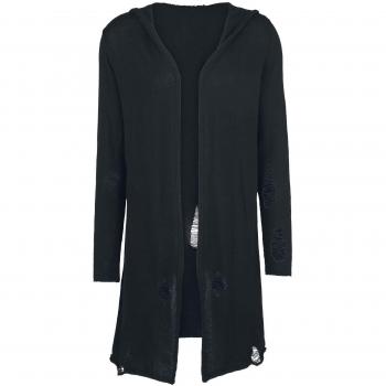 ForPlay Cardigan de Punto destrozado Cardigan Negro S