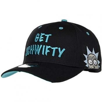 Rick & Morty and Embroidered Get Schwifty Curved Bill Cap, Gorra de béisbol Unisex Adulto, Negro Black, Talla única