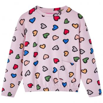 Sudadera Infantil Rosa con Estampado de Corazones