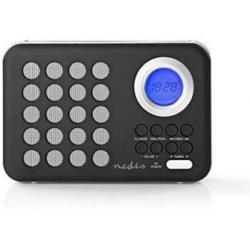 Nedis Radio FM 3 W Reloj y Alar ma Puerto USB y Ranura