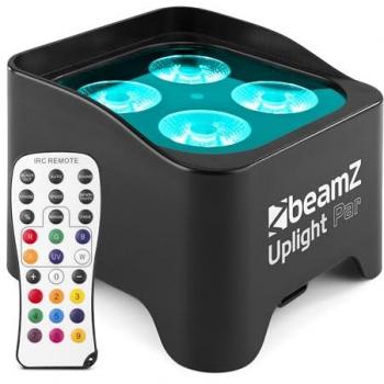 Foco Uplight LED BeamZ BBP90 con Batería, 4x4W RGB-UV, Control IR y DMX