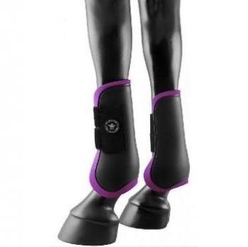 PFIFF 102210 Parla - Polainas de plástico Resistente a los Golpes, Forro Interior Suave, Color Negro y Morado