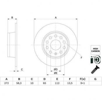 Discos de freno BOSCH 0 986 479 F23 para SEAT Ateca, VOLKSWAGEN T-Roc, AUDI Q2, SKODA Karoq, Octavia y CUPRA Ateca