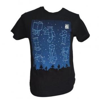 Camiseta Negra Minecraft Constellations Glow Talla M