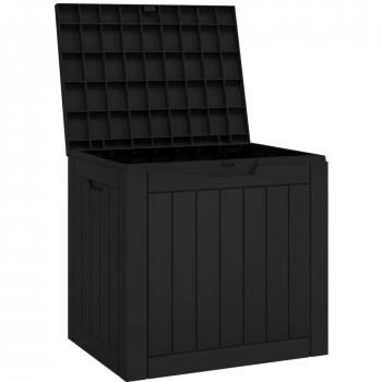 Caja de almacenamiento de jardín negra 55,5 x 43 x 53 cm polipropileno