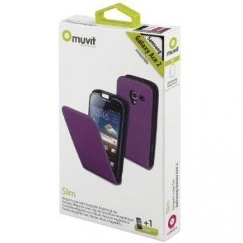 Muvit MUSLI0129 - Funda slim + protector de pantalla para Samsung Galaxy Ace 2 i8160, lila